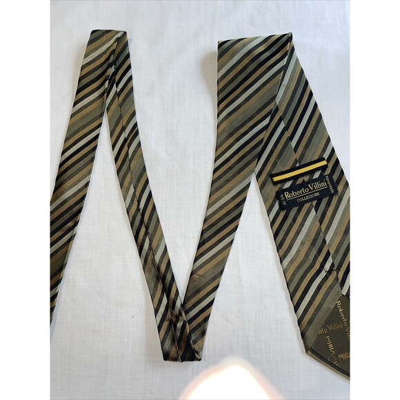 Roberto Villini Dress Tie Mens Size 59" Multicolor Striped 100% Silk Designer - Picture 11 of 12